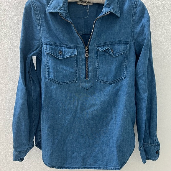 Madewell Denim Zip front shirt size xs - Picture 4 of 4